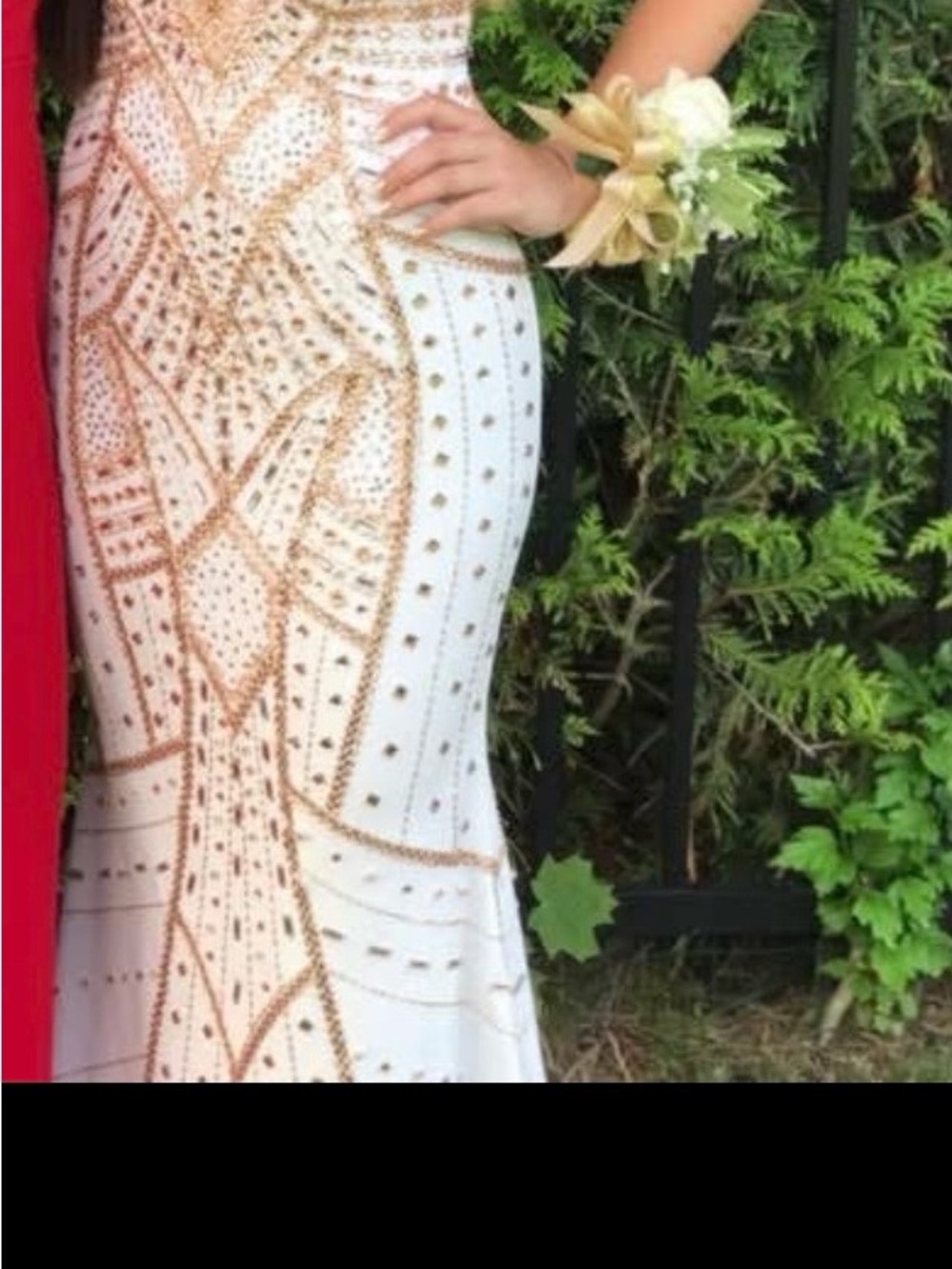 Tony Bowls Gown with Rose Gold Beading - Picture 5 of 5